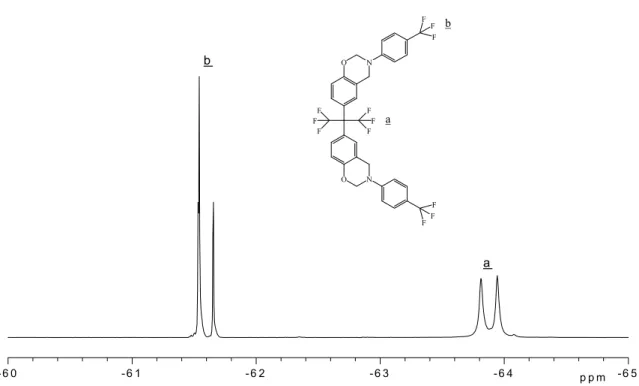 Fig. 3. The 19 F NMR spectrum of F-1 benzoxazine.