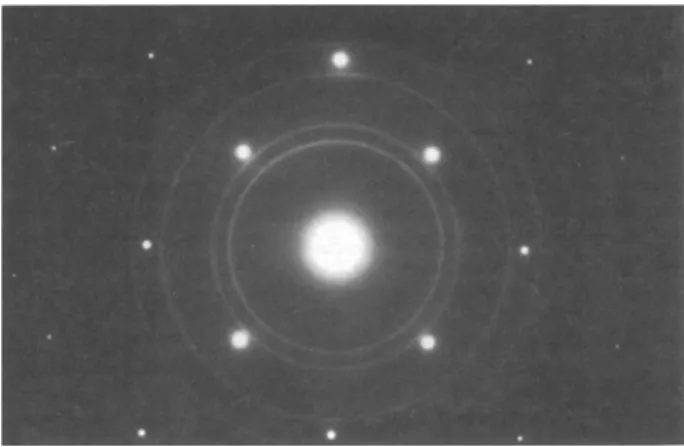 Fig. 9.  TEM diffraction  pattern  for the TiW(N)  film  after  RTA in N2  for 30  s at  1000~ 