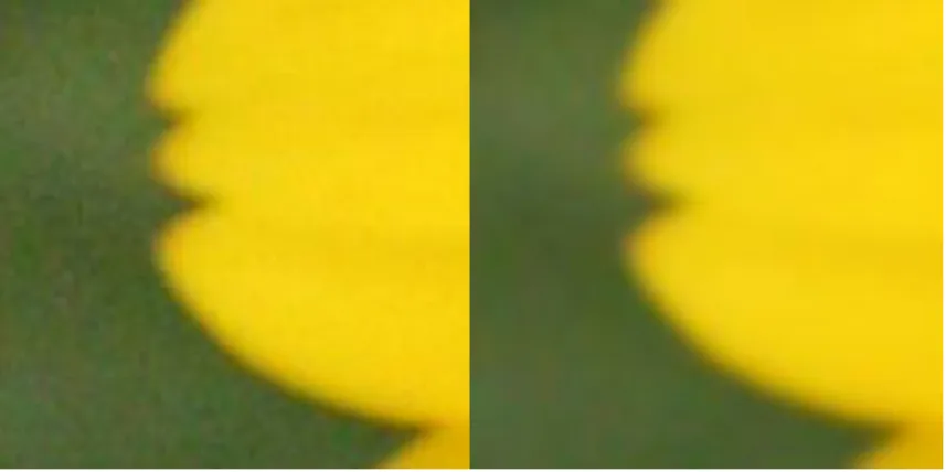 Fig. 3-11: Comparison of before and after performing Gaussian smooth filter (kernel size = 3) 10
