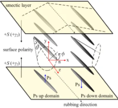 Figure 1. The coordinate system of a HV-FLC cell. 