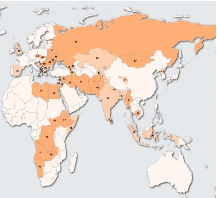 Figure 1 Activity map of NPO People in Need for years 1992- 2013 