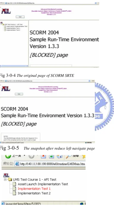Fig 3-0-4  The original page of SCORM SRTE 