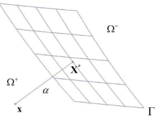 Figure 3: The foot X ∗ of the irregular point x