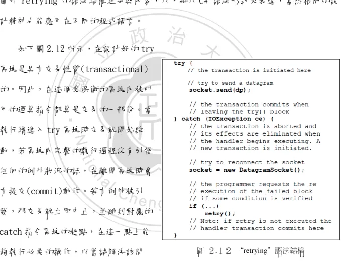 圖  ２.１２  “retrying”語法結構 