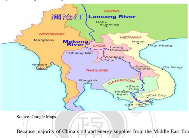 Figure 2.    Map of Mekong River 