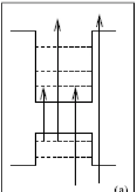 圖 2.9、InAs/GaAs 量子點不同 transition 方式 