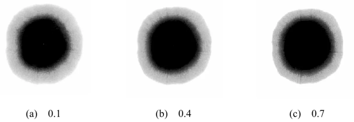 Figure 4.1 depicts the resulting ink diffusion in three types of paper with different  absorbencies