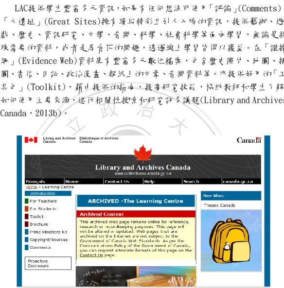圖 2-12 Library and Archives Canada 學習中心 