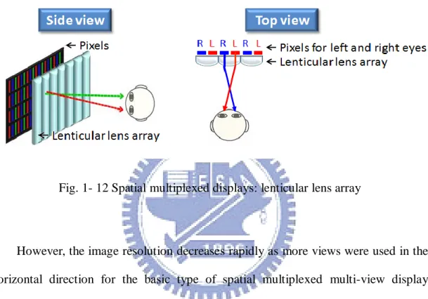 Fig. 1- 12 Spatial multiplexed displays: lenticular lens array 