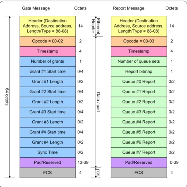 Figure 2.1: GATE message and REPORT message frame format 