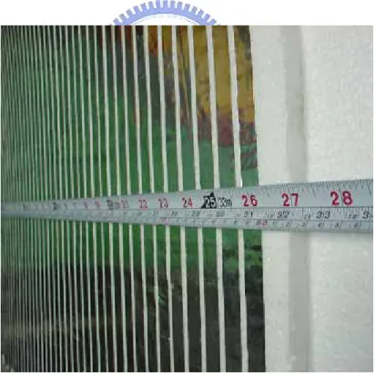 Figure 2-2 The realization of the 2-D EM crystal consisting of silver foils and Polystyrene  substrate 