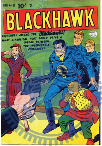 FIGURE I.4. The Blackhawk crews and their sidekick, Chop-Chop. Blackhawk #31,  Jun, 1950
