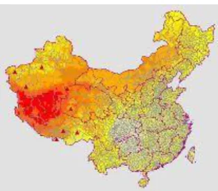 Figure 2.1 Solar Energy Resources Distribution in China 