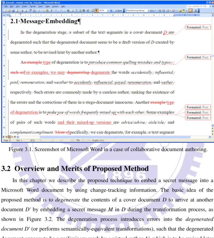 Figure 3.1. Screenshot of Microsoft Word in a case of collaborative document authoring