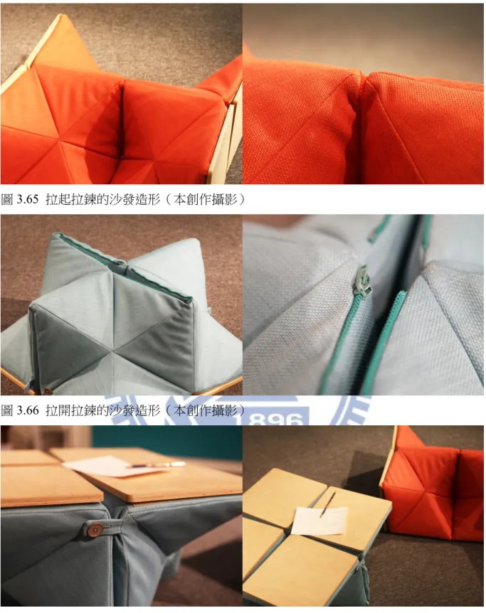 圖 3.66  拉開拉鍊的沙發造形（本創作攝影） 