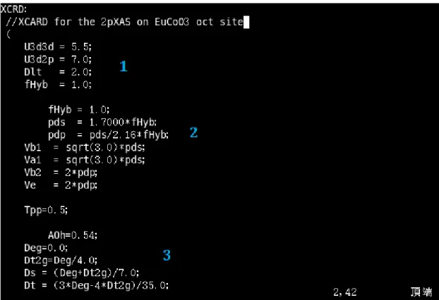 Fig. 3-7 Input file of XTLS software. 