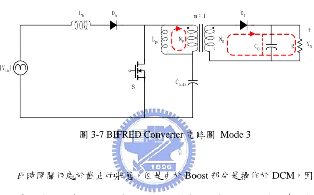 圖 3-7 BIFRED Converter 電路圖 Mode 3 
