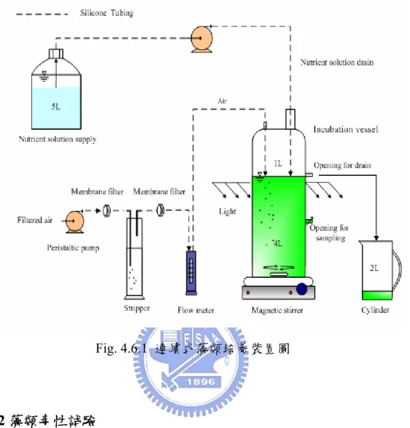 Fig. 4.6.1  連續式藻類培養裝置圖 