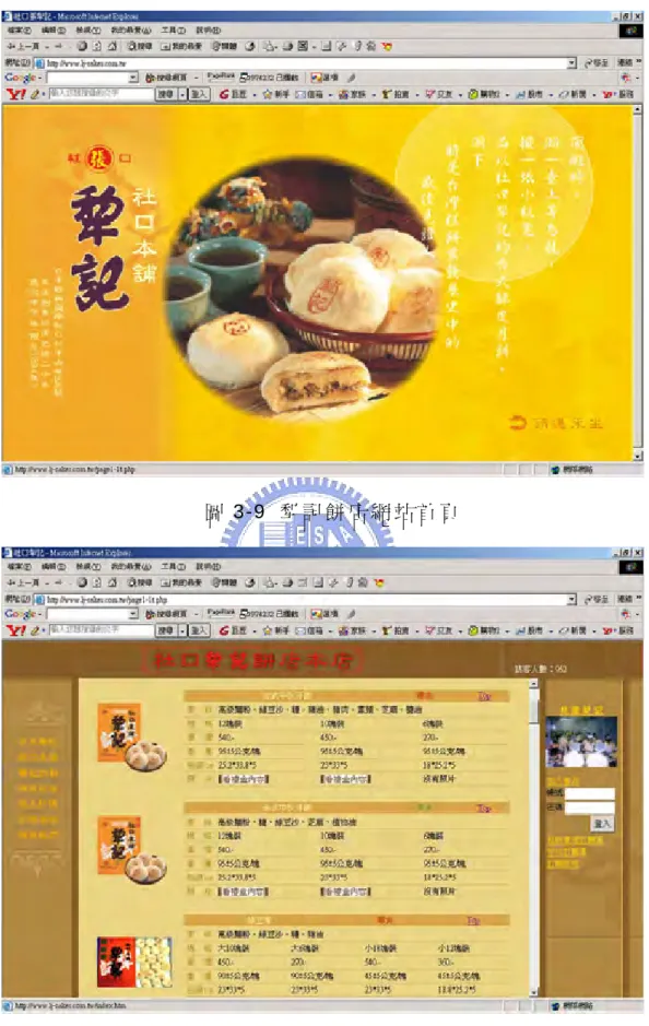 圖 3-9  犁 記 餅 店 網 站 首 頁  