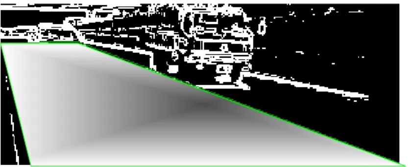 圖 . 4-8 :  經過 Lane Based Transform 後的類俯視圖