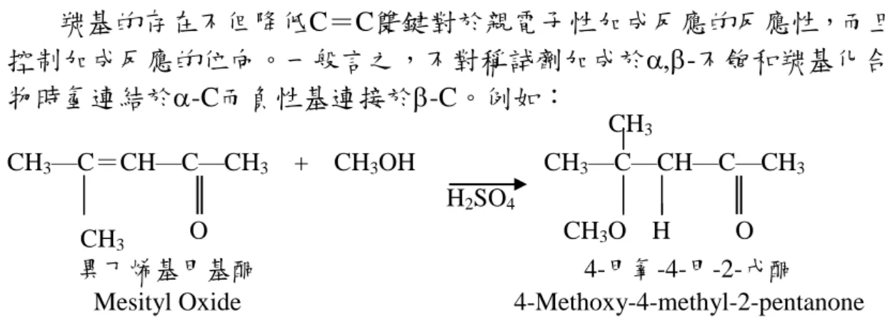Fig 2.4.2 The formation of carbocation [41] 2.4.4  親核性加成反應  (Nucleophilic addition) 