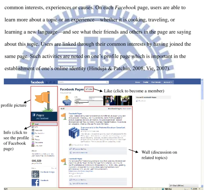 Figure 2.3 Screenshot of Facebook page 