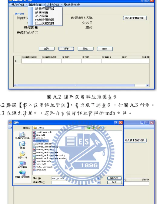 圖 A.3 載入設備群組資訊 