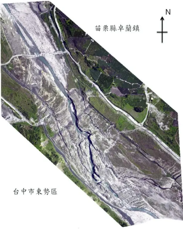圖 3-1、大安溪研究區域示意圖 