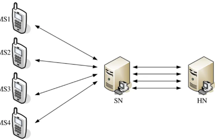 Figure 1-1 Signaling overhead between SN and HN while Authentication 