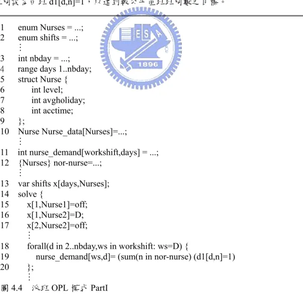 圖 4.4  派班 OPL 模式 PartI 