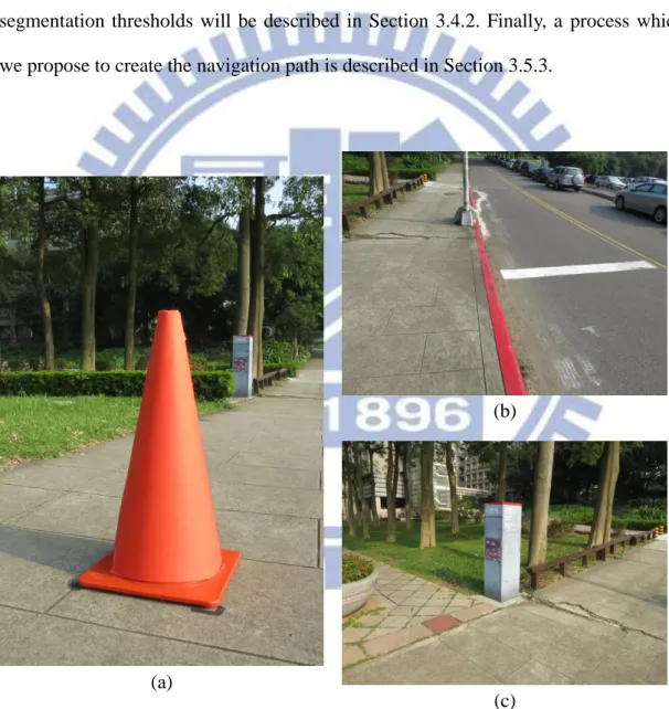 Figure  3.2  Three  artificial  landmarks  used  in  this  study.  (a)  Tree  landmark