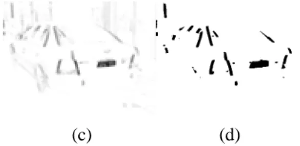 Fig. 7: (a) The car image with a license plate; (b) The  vertical gradients of Fig. 7(a); (c) The local variance 