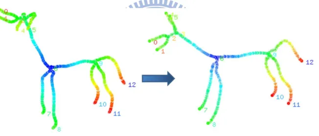 Figure 4.5: The skeleton-to-skeleton mapping between the dog and wolf model.