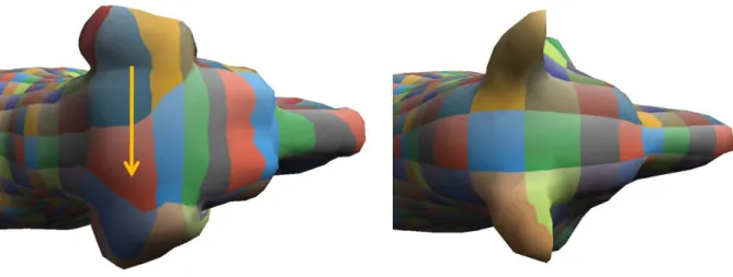Figure 4.10: The twist effect due to the lack of the orientation information on the slice region.