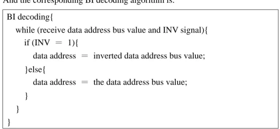 Figure 2.3.2: Example of Bus-Invert Encoding 