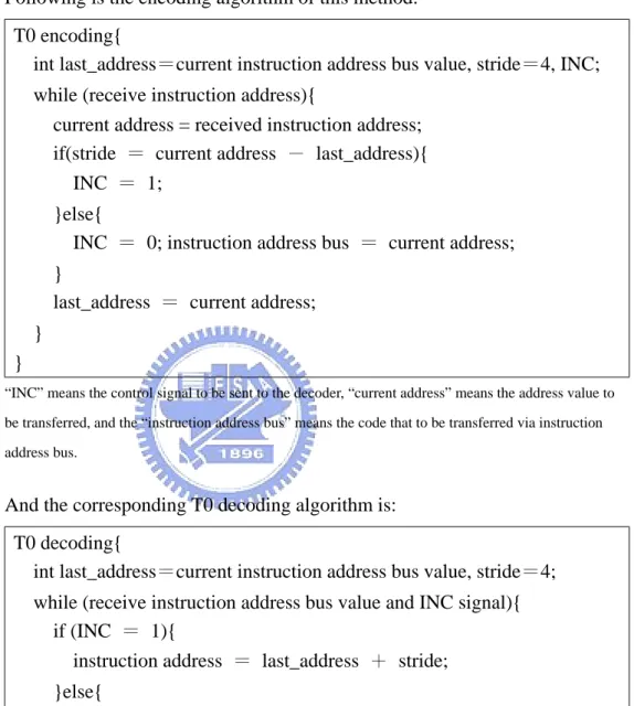 Figure 2.3.3: diagram of T0  Following is the encoding algorithm of this method: 
