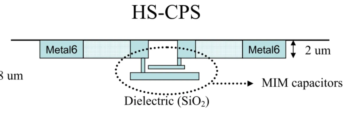 Fig. 3.2 Monolithic coplanar stripline (a) Top view of the conventional CPS and  HS-CPS
