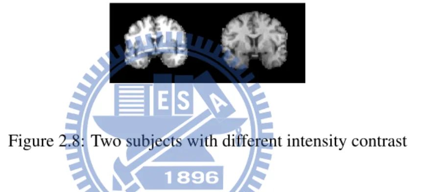 Figure 2.8: Two subjects with different intensity contrast
