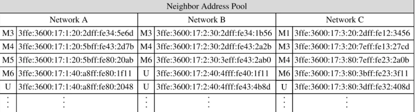 Figure 4.3: The structure of neighbor address pool