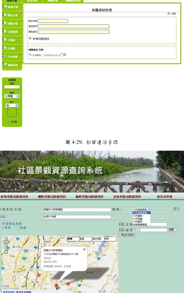 圖 4-29.  相關連結管理 