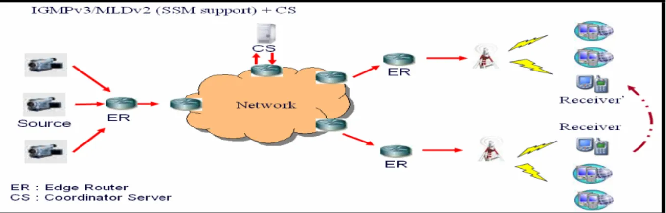 圖 3.1 Diagram of Multicasting Scenario 