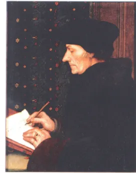 圖 6.  伊拉斯摩斯畫像（Hans Holbein the Younger, Erasmus of Rotterdam Writing,  1523, Paris, Musée du Louvre） 