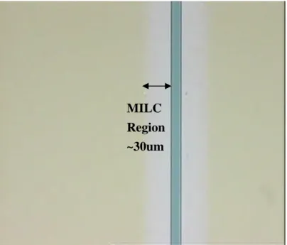 Fig. 3-2a The optical microscope image of MILC region at 550 0 C, 48hrs heat  treatment