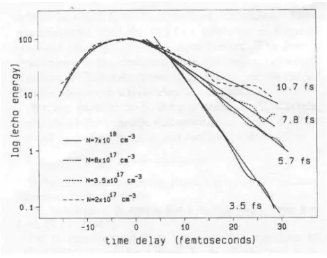 Figure 2.2: Time-resolved four-wave mixing results from Becker’s experiment in bulk GaAs