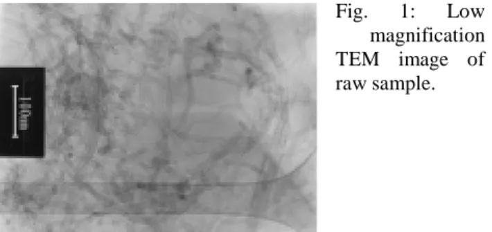Fig. 1: Low  magnification  TEM image of  raw sample. 