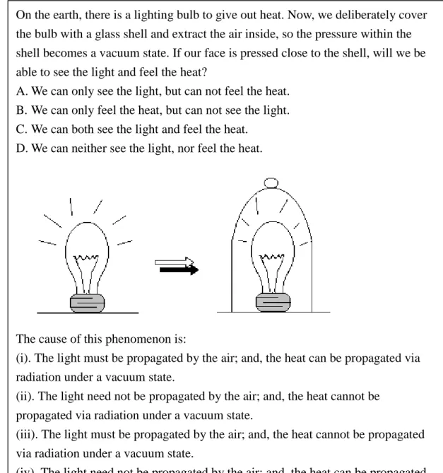 Figure 5: A two-tier test about students’ concepts of heat and light (item 3)
