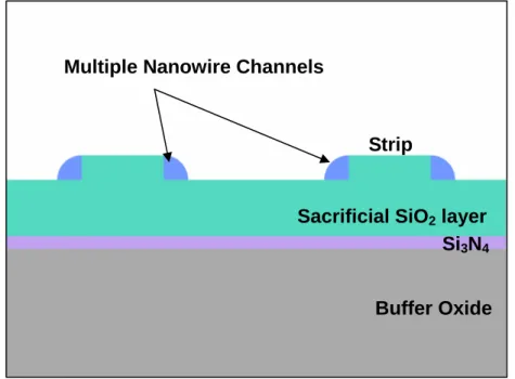 Fig. 2-1(d) The cross-section view step of the nanowire-channel formation. 