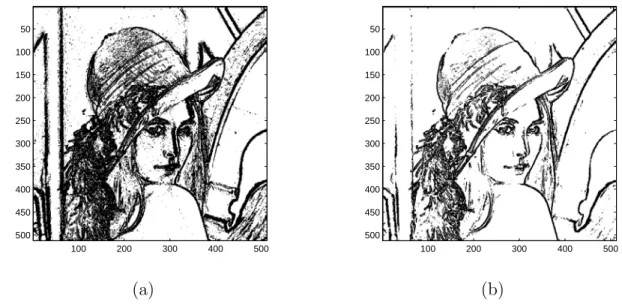 Figure 4.5: Pixels detected as around an edge in image “Lennagrey” when the Sobel operator is used