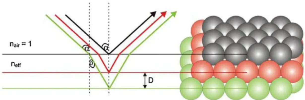 Figure 2-6 Scheme of the optical path of incident light in photonic crystal. [50]