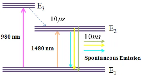 Fig. 2-1 Generation of amplified spontaneous emission in EDF 